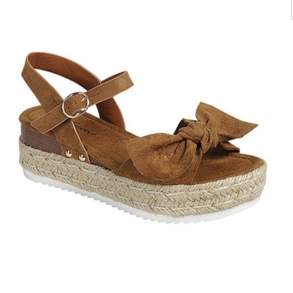 ON SALE Tan Wedge Sandals